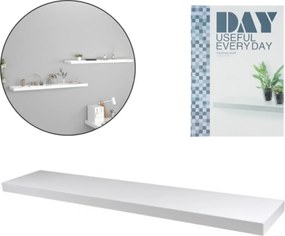 Półka ścienna SHELORA 120x23,5 cm, biała