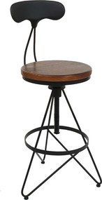 Stołek barowy MCW-N18 (zestaw 2 szt.),  brązowy, czarna rama