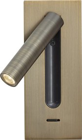 Zestaw 2 nowoczesnych lamp ściennych ciemny brąz z LED - Plaza