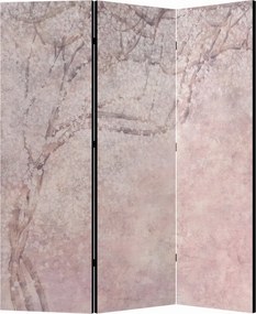 Parawan pokojowy 3-częściowy 135x172 Jednostronny dekoracyjny japandi vintage Beżowy Kwitnąca Wiśnia W Bieli