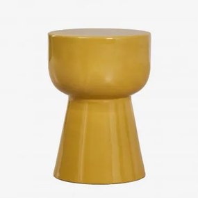 Okrągły Stolik Pomocniczy Ø35 Cm Z Dolomitu Kaly Goldener Senf - Sklum