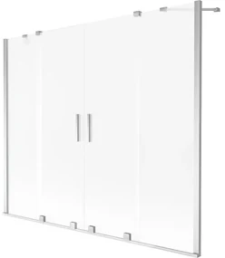Mexen Velar Duo parawan nawannowy 2-skrzydłowy rozsuwany 170 x 150 cm, szron, chrom - 896-170-000-32-01