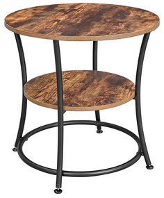 Stolik pomocniczy TAYLOR Ø 55 cm, rustykalny brązowy