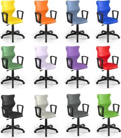 Obrotowe krzesło szkolne Twist z podłokietnikami rozmiar 5-6, podstawa czarna