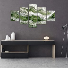 Obraz - Zielone i białe zmarszczki (125x70 cm)