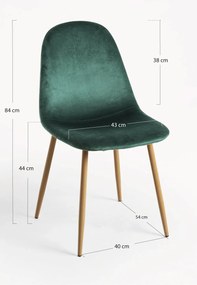 Zestaw 4 Krzese Teok Aksamitne