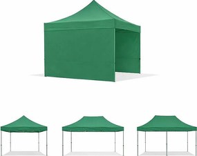 Markiza boczna 3x2m zielona, wodoodporna, z drzwiami zwijanymi do altany składanej 3x3m