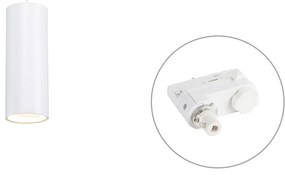 Designerska lampa wisząca biała z adapterem do szyny 3-fazowej - 3-fazowa Tubo