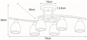 Chromowany żyrandol z 6 kloszami - S593-Labis