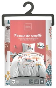 Biało-różowa bawełniana pościel dziecięca jednoosobowa 140x200 cm Lilibelle – douceur d'intérieur
