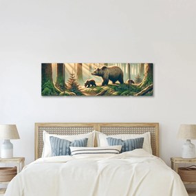 Obraz - Niedźwiedzie w lesie (170x50 cm)