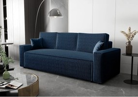 BEDANTE Sofa AMBRO Poso 05 z funkcją spania, ciemnoniebieski sofa z pojemnikiem, skrzynia na pościel, kanapa do salonu, kanapa, sofa, sofa z funkcją spania