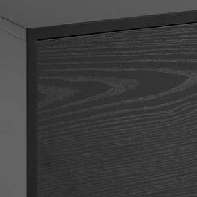 Czarna szafka pod TV w dekorze jesionu 140x45 cm Seaford – Actona