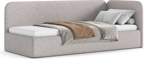 Łóżko Bao 90x200, tkanina LOOP 07, stelaż metalowy, strona prawa, otwierany bocznie
