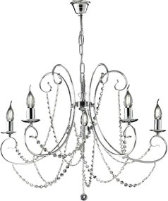 Magda 5-punktowy chromowany żyrandol żelazny 115 Ø68 BL146-5-CR