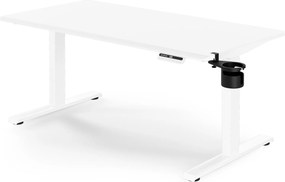 Biurko elektryczne z regulacją wysokości ergonomiczne białe,1400x700 mm: ARIA