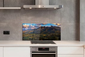 Panel szklany do Kuchni Złota Godzina nad Szczytami