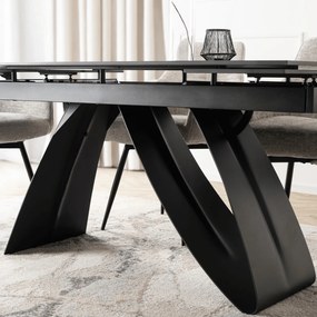 Ceramiczny stół z funkcją rozkładania Devon 160-220 cm, czarny marmur/czarny