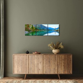 Obraz - Jezioro Hintersee (z zegarem) (90x30 cm)