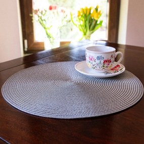 Altom Podkładka Straw srebrny, śr. 38 cm, zestaw 4 szt.