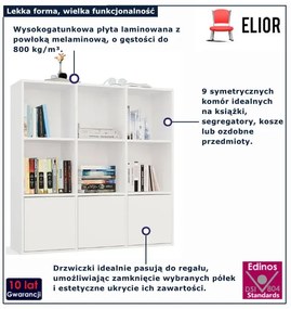 Biały regał otwarty z zamykanymi szafkami T9-B71