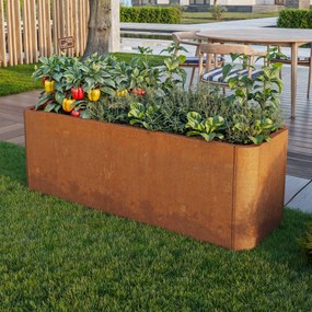 PRIMEYARD 120 x 40 x 40 cm Grządka podwyższona, stal corten, Optyka rdzy - (GFPV01070)
