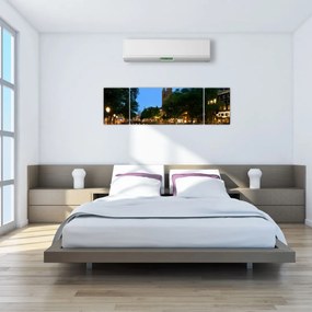Obraz nocnego historycznego miasta (170x50 cm)