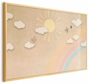 Plakat Tęczowy dzień 30x21 cm z ramą złotą bez marginesu ARTGEIST B
