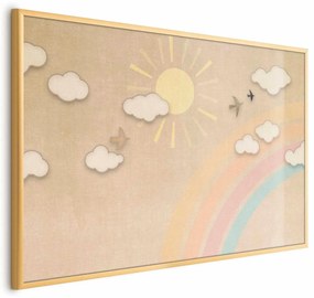 Plakat Tęczowy dzień 42x29,7 cm z ramą złotą bez marginesu ARTGEIST B