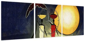 Obraz starożytnego obrazu (z zegarem) (90x30 cm)