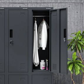 Szafka socjalna ubraniowa BHP antracytowa IGOR 1 Plus 316,5 x 1850 x 450 mm