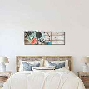 Obraz - Radio retro (z zegarem) (90x30 cm)