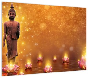 Obraz - Budda w złotym blasku (70x50 cm)