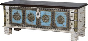 Skrzynia w kolorze białym manguier i merisier vieilli