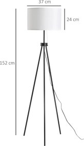 Elegancka Lampa Podłogowa HOMCOM na Statywie, Czarno-Biała
