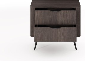 Szafka nocna Edrin 63 cm z szufladami - dąb dunin / czarny