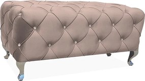 Pikowana pufa na srebrnych nóżkach Hestia Velvet