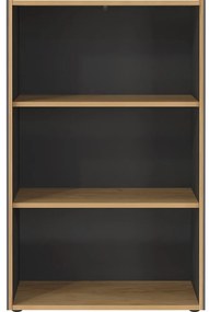 Antracytowo-naturalny regał w dekorze dębu 75x120x40 cm Podium – Germania