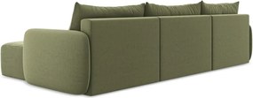 Zielony aksamitny rozkładany/ze schowkiem narożnik (w kształcie litery U) Kalena – Makamii