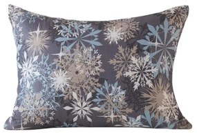 Poszewka na poduszkę z mikrofibry SNOWFLAKE 70x90 cm, niebieskoszara