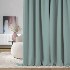 Zasłona zaciemniająca na taśmie marszczącej  miętowy 140 x 280 cm 1 szt.