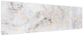 Obraz białej mandali (170x50 cm)