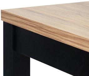Stół rozkładany Werona 160-240x90 cm - dąb pradawny / czarne nogi