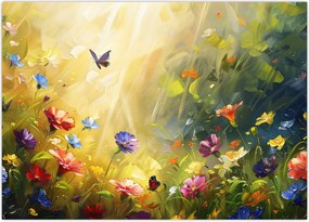 Obraz - Wiosenna łąka kwiatowa, malarstwo (70x50 cm)