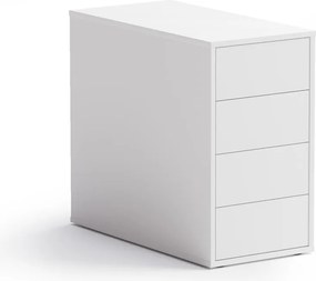 Kontener biurowy BLOCK, 400 x 800 x 710 mm, 4 szuflady, biały
