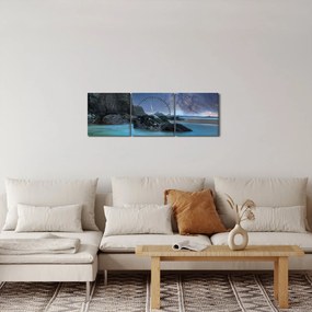 Obraz plaży (z zegarem) (90x30 cm)
