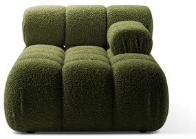 Zielony moduł sofy z materiału bouclé (prawostronny) Bellis – Micadoni Home