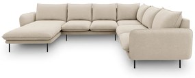 Beżowa sofa w kształcie litery U Cosmopolitan Design Vienna, prawostronna