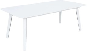 Stolik ogrodowy aluminiowy biały 120x60x43 cm lekki wytrzymały tarasowy