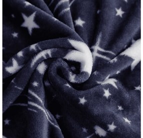 Mikropluszowy koc STARLIGHT, ciemnoniebieski Rozmiar: 150 x 200 cm